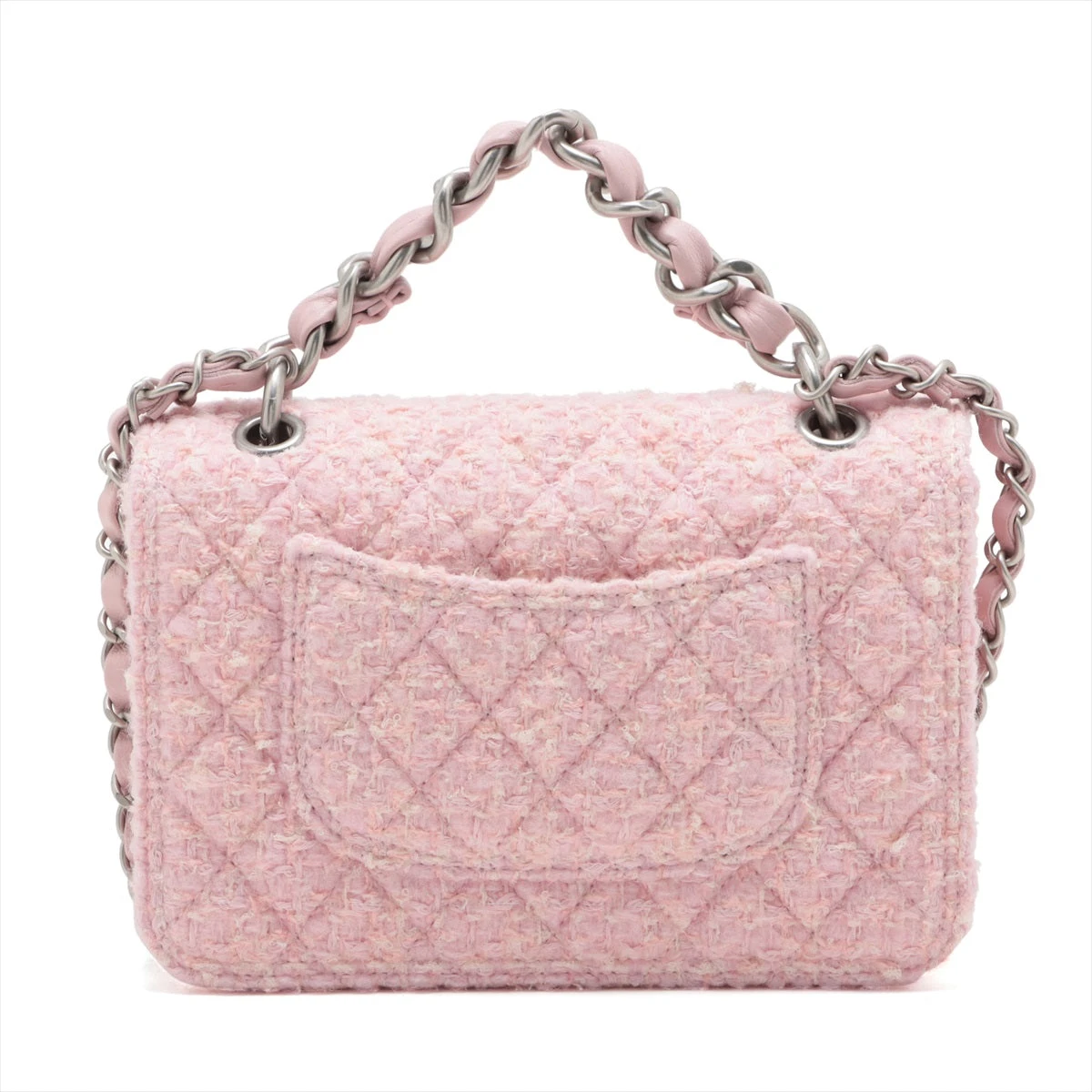 シャネル ミニマトラッセ ツイード シングルフラップ ダブルチェーン