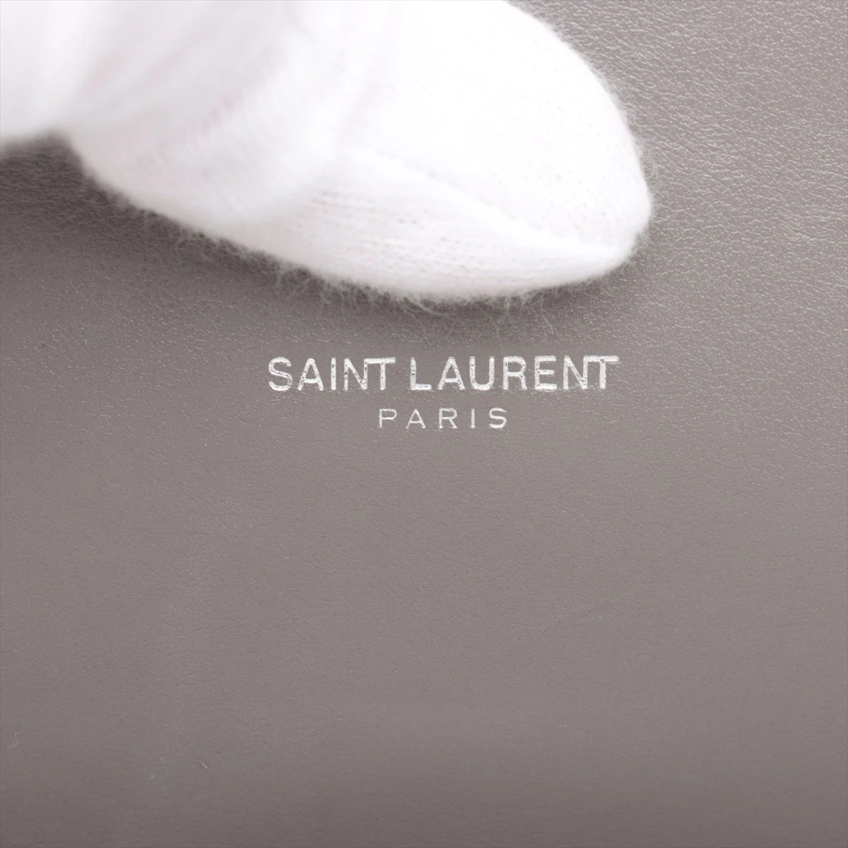 SAINT LAURENT チェーンウォレット グレー サンローランパリ サンセット クロコ型押し チェーンウォレット