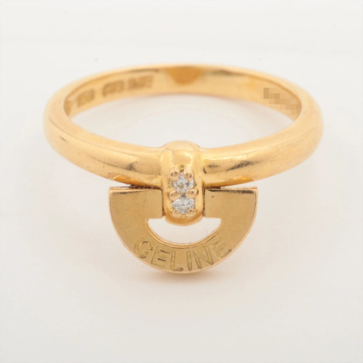セリーヌ ダイヤ リング 750(YG) 3.0g 0.03 AP042538｜中古