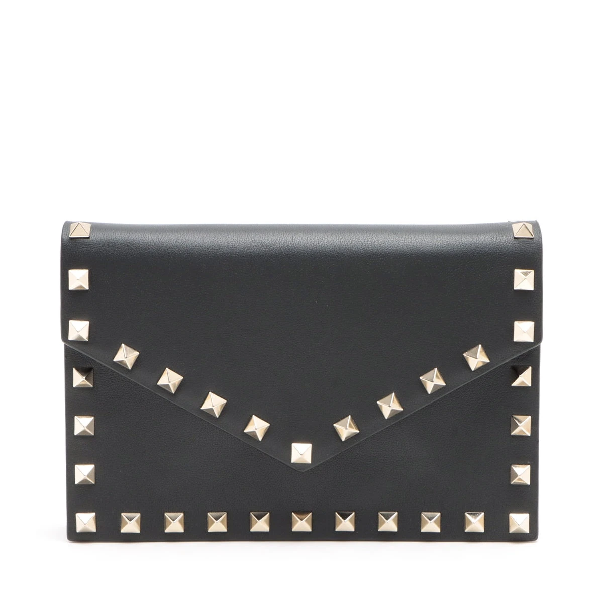 美品 ヴァレンティノ ガラヴァーニ チェーンウォレットブラック Valentino Garavani ロックスタッズ チェーンウォレット