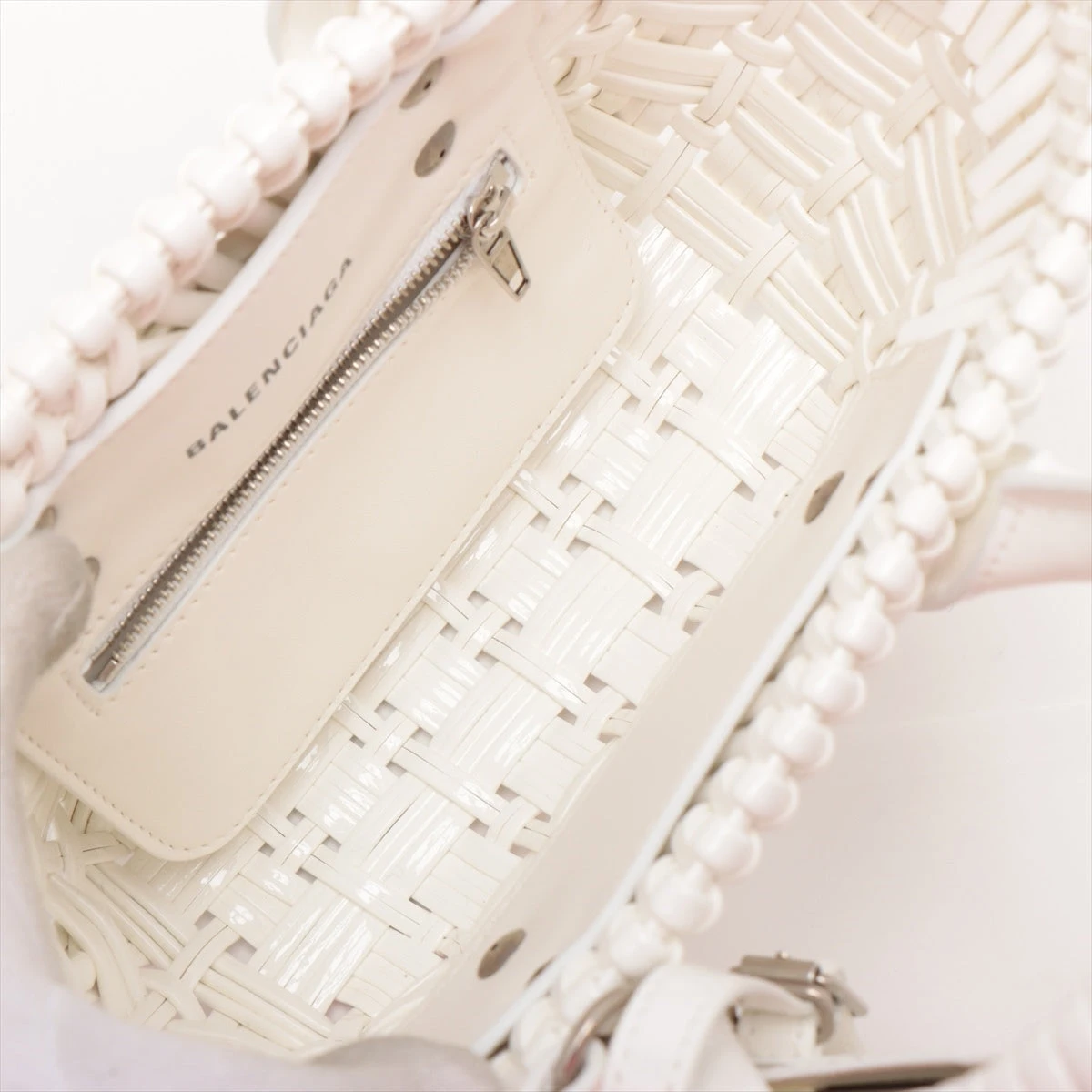 BALENCIAGA(バレンシアガ) ビストロ XS PVC トートバッグ　白 BALENCIAGA(バレンシアガ) ビストロ XS PVC トートバッグ 白