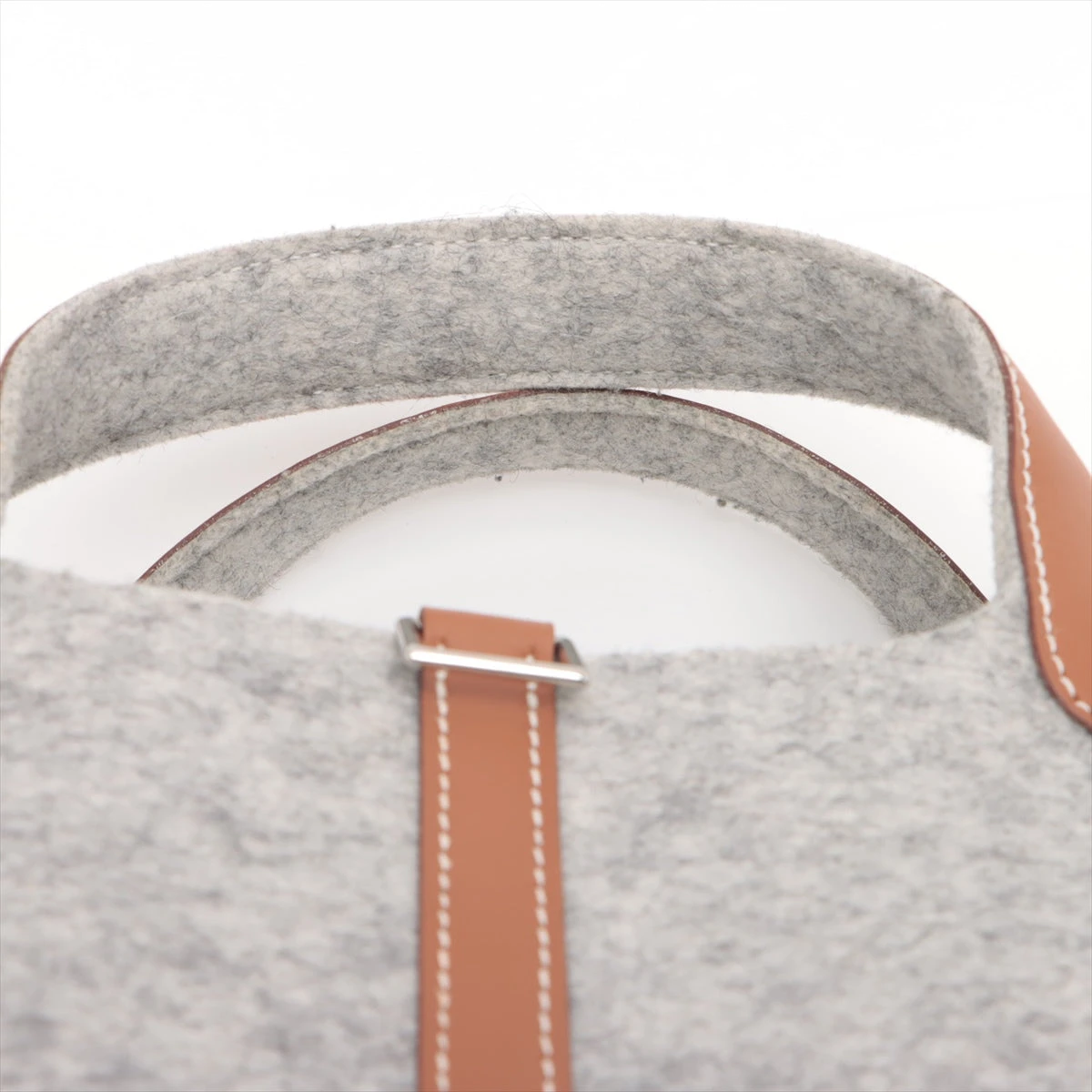 エルメス ピコタンロックPM フェルト×スイフト グレー シルバー金具 Z