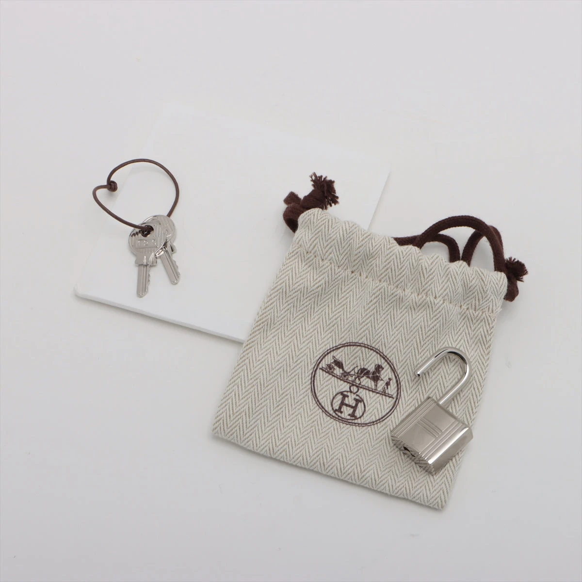 エルメス ピコタンロックPM フェルト×スイフト グレー シルバー金具 Z