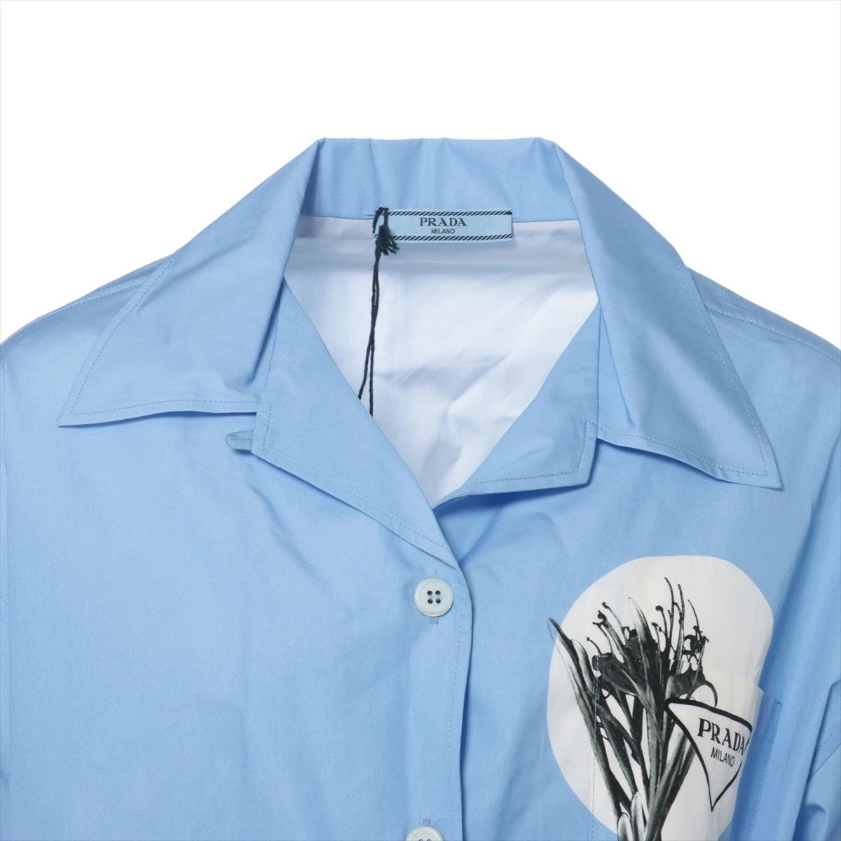 【極美品】PRADA 22SS シャツ オープンカラー 転写 グラフィック 花柄 極美品】PRADA 22SS シャツ オープンカラー 転写 グラフィック 花柄