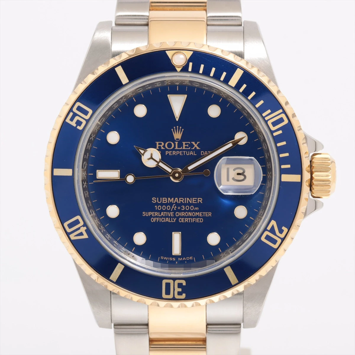 ロレックス サブマリーナ 16613 SS×YG AT 青文字盤