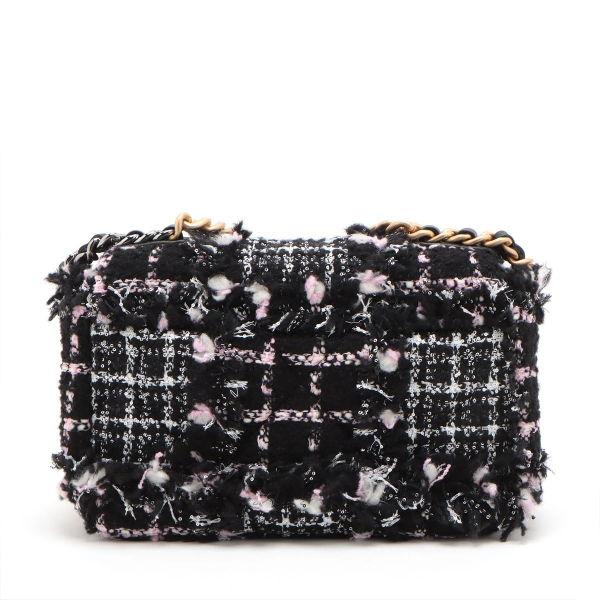 シャネル シャネル19 ツイード 2WAYショルダーバッグ ブラック