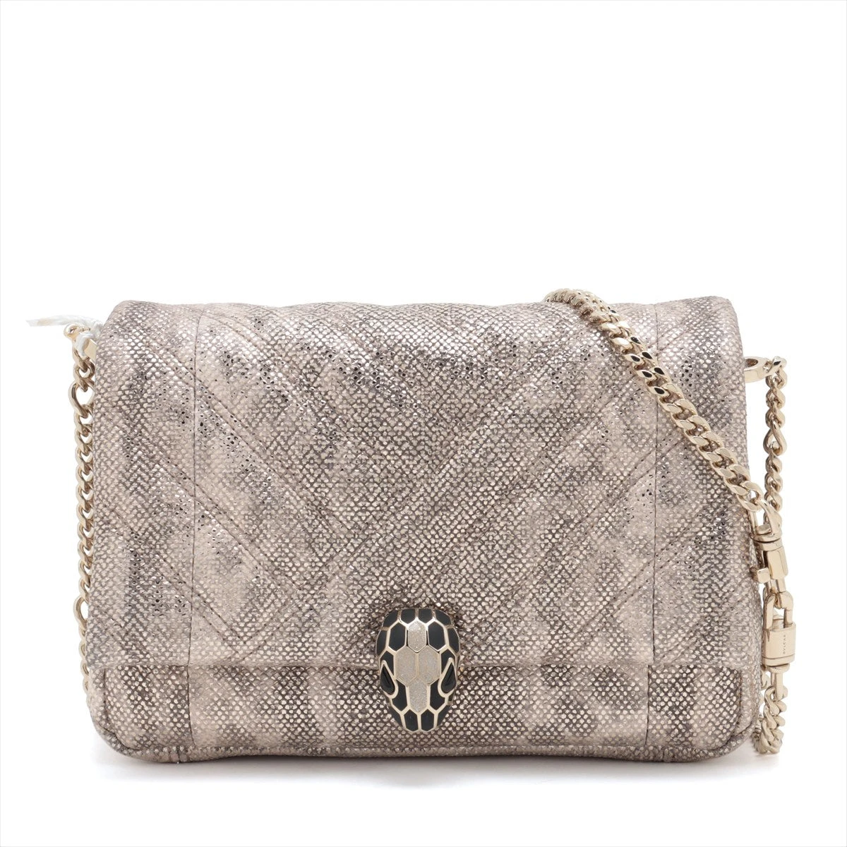 ブルガリ セルペンティ カボション カルングレザー チェーンショルダー