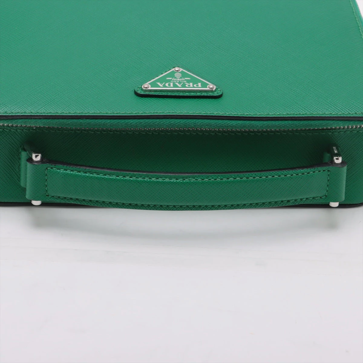 田中 野夫　専用 プラダ サフィアーノトラベル 2WAYハンドバッグ グリーン 2VH069