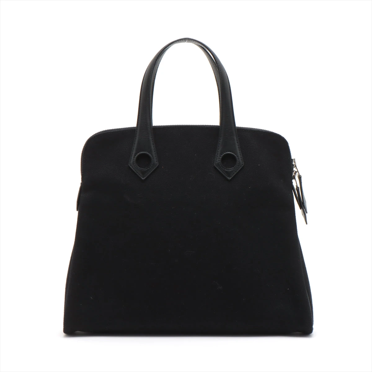 HERMES ◇サックイブー PM ハンドバッグ キャンバス レザー ブラック エルメス サックイブーPM キャンバス×レザー ブラック シルバー