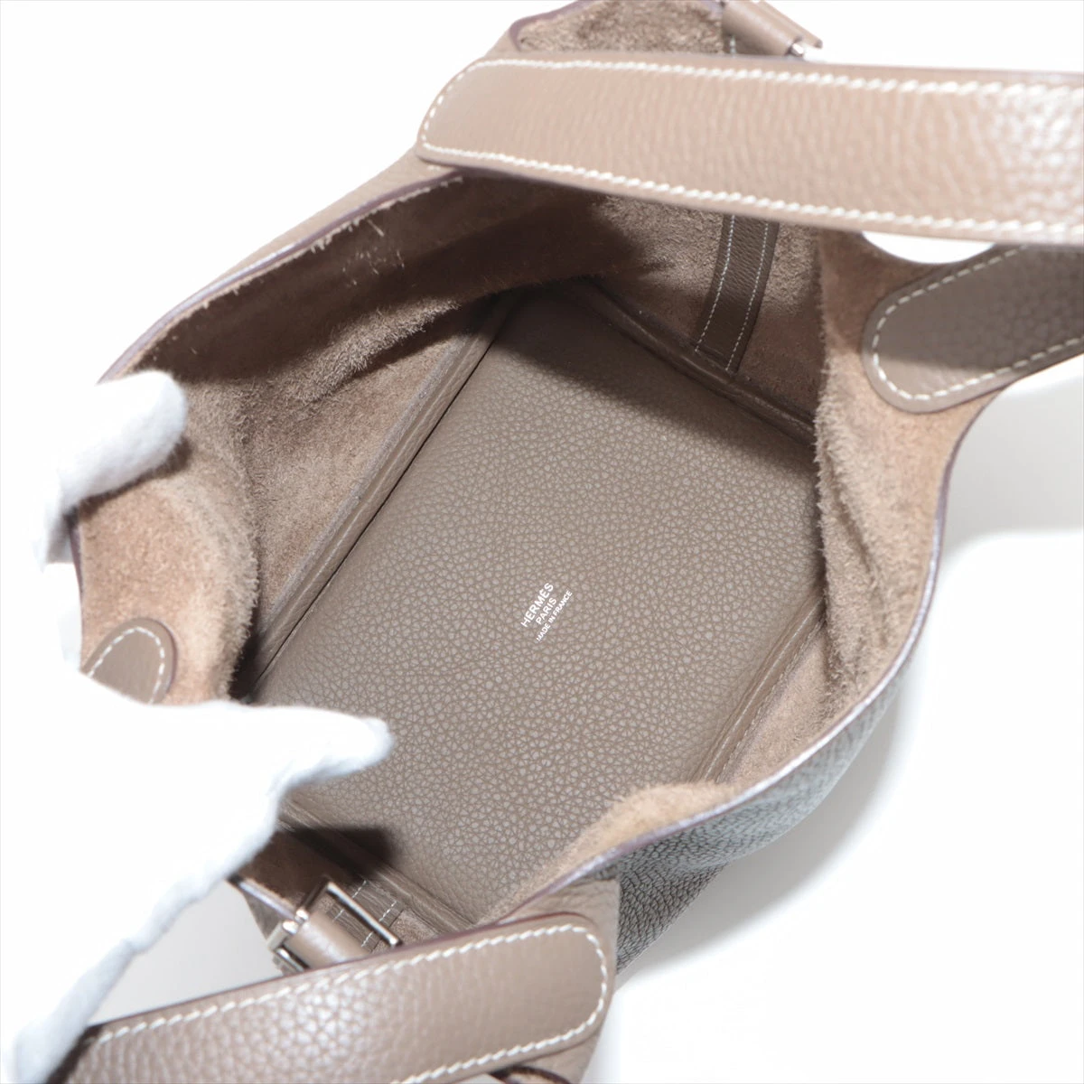 エルメス　ピコタン　PM エトゥープ　シルバー金具　トリヨンクレマンス ピコタン エルメス HERMES ピコタンロック PM 18 ハンドバッグ