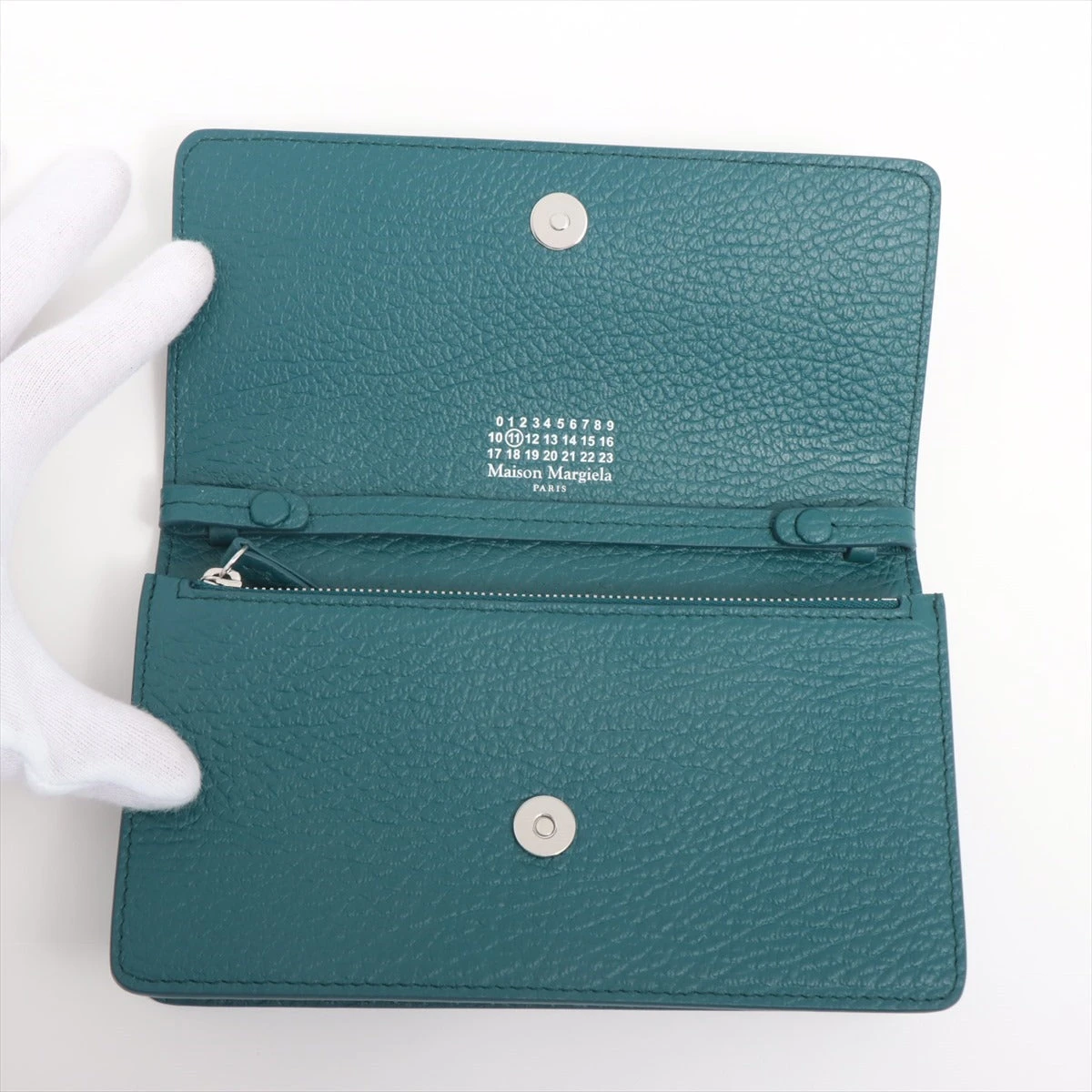 メゾンマルジェラ 長財布 4ステッチ L字ファスナー ダークグリーン 希少色 メゾンマルジェラ 長財布 財布 メンズ レディース 4 ステッチ