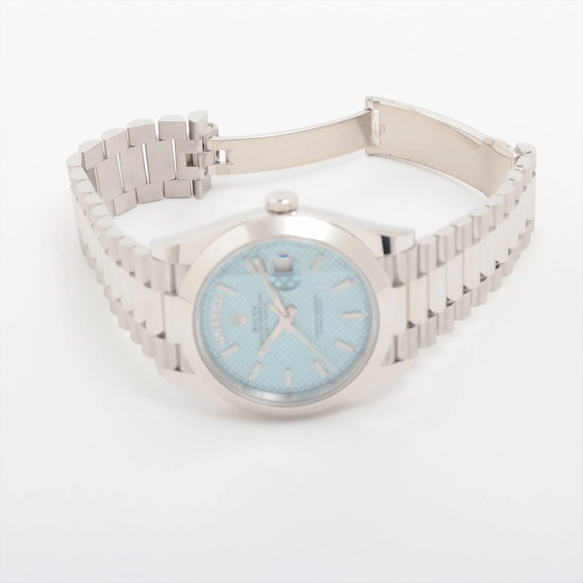 ロレックス デイデイト 228206 PT AT アイスブルー文字盤 あまり