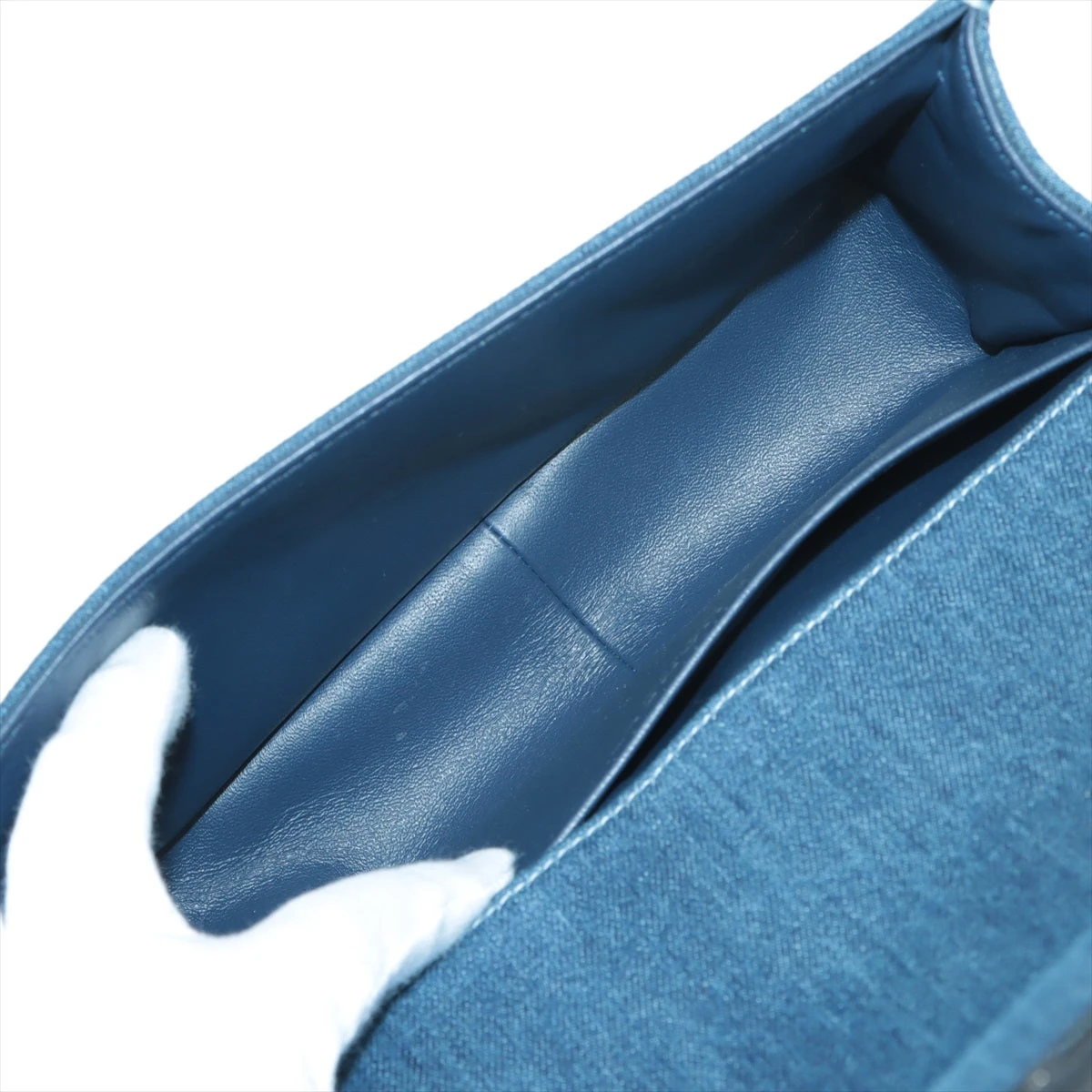 CHANEL ボーイシャネル コットンツイードデニム　チェーンショルダーバッグ CHANEL ボーイシャネル コットンツイードデニム チェーン