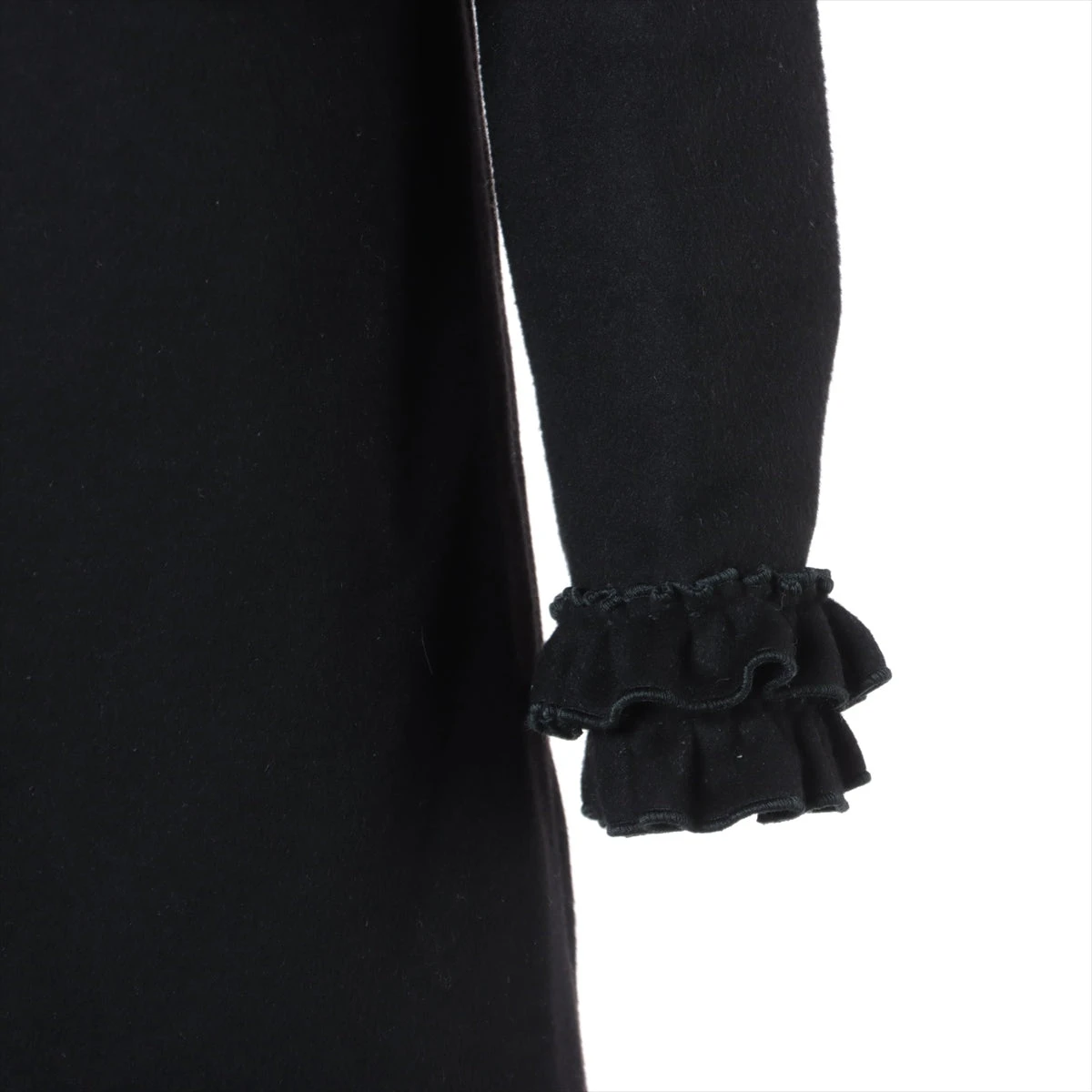 グッチ 16年 ウール コート 38 レディース ブラック GGパール