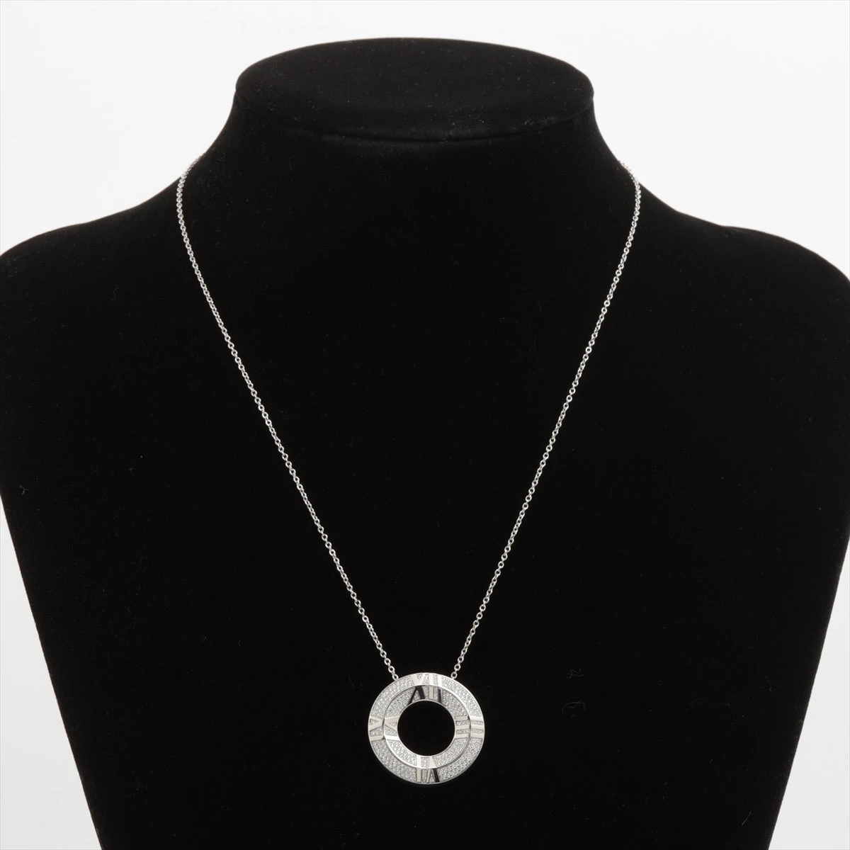 Tiffany アトラス サークル 1Pダイヤ シルバーネックレス Ag925