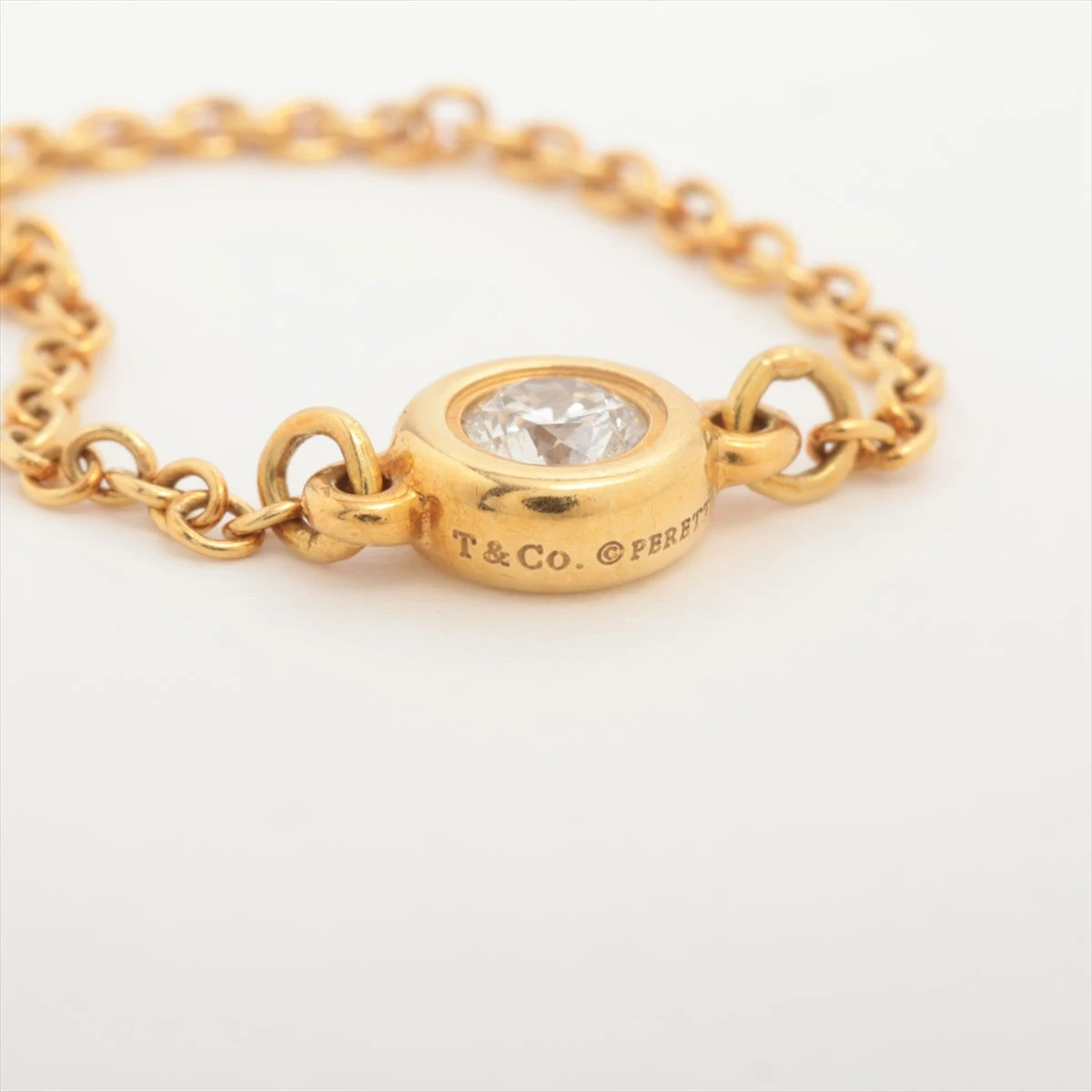 Tiffany & Co. バイザヤード 1P ダイヤ チェーンリング ティファニー バイザヤード 1P ダイヤ チェーンリング 750(YG