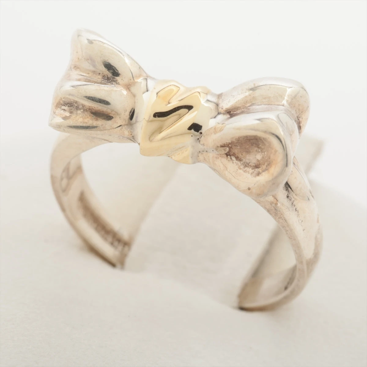 ティファニー リボン リング 925×750 3.5g ゴールド×シルバー A3276170  