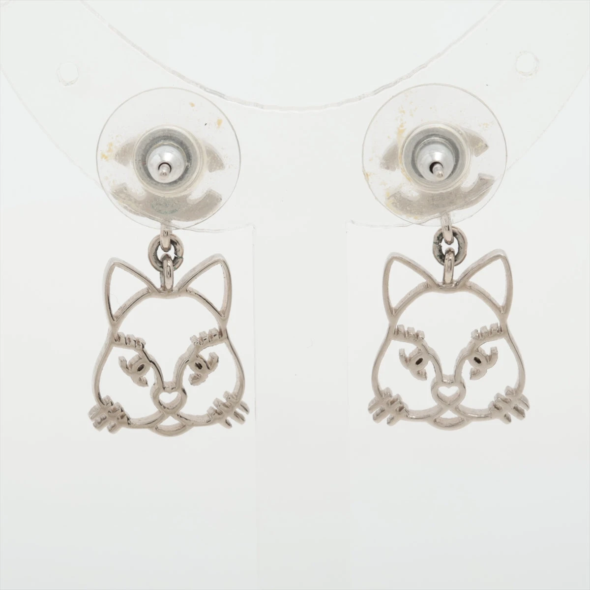 猫ちゃん　【新品未使用】シャネル　ピアス　シルバー　両耳 シャネル ココマーク B16K ピアス(両耳用) GP×ラインストーン