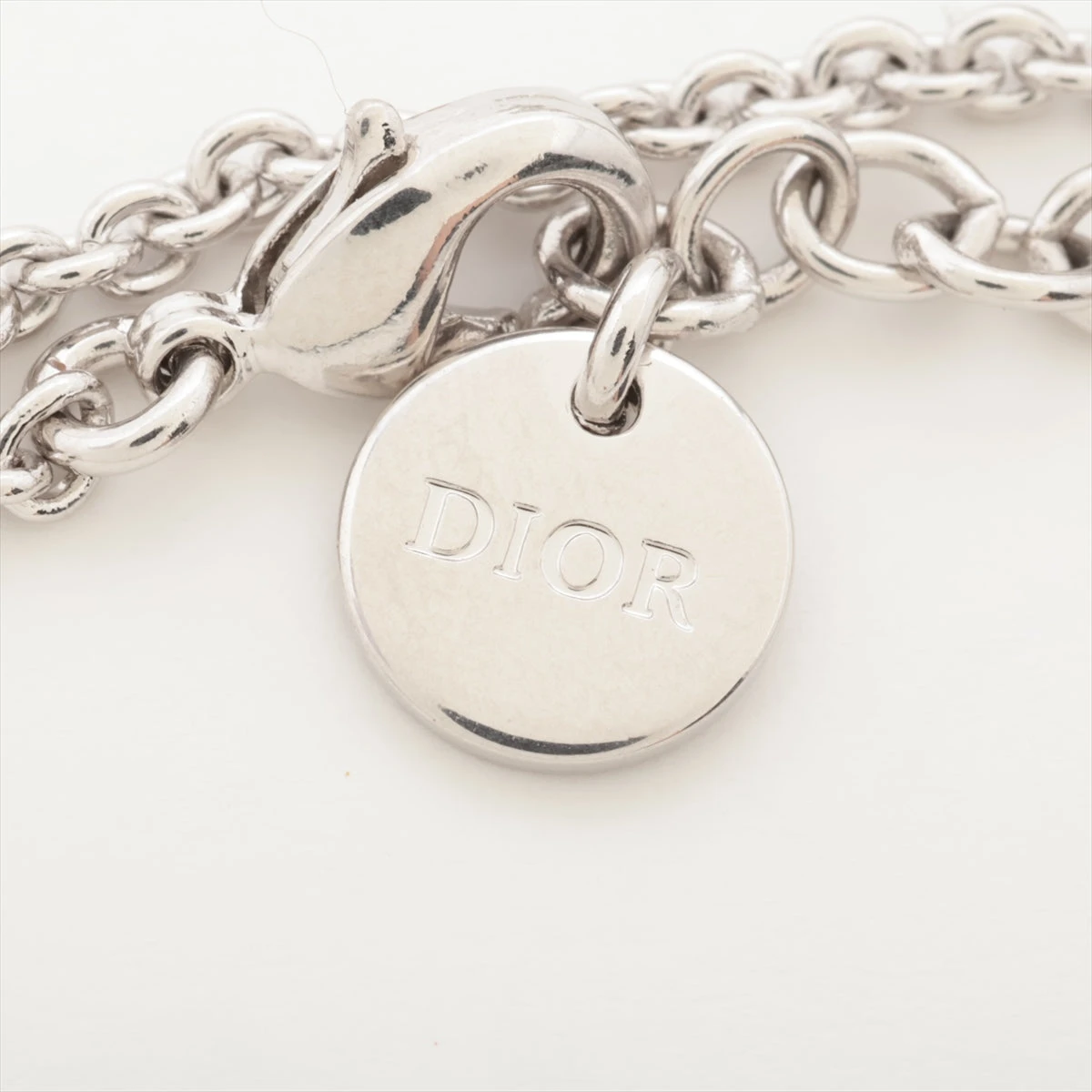 ディオール Petit CD プチCD ネックレス GP×ラインストーン シルバー  