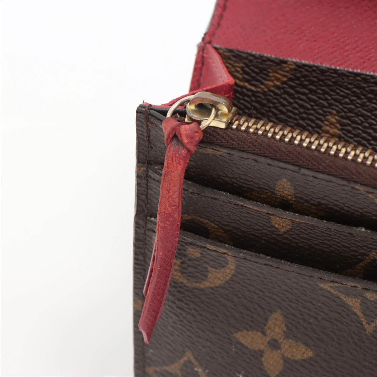 【美品】ルイヴィトン モノグラム ポルトフォイユ エミリー ルージュ ヴィトン モノグラム ポルトフォイユエミリー M60136 ルージュ