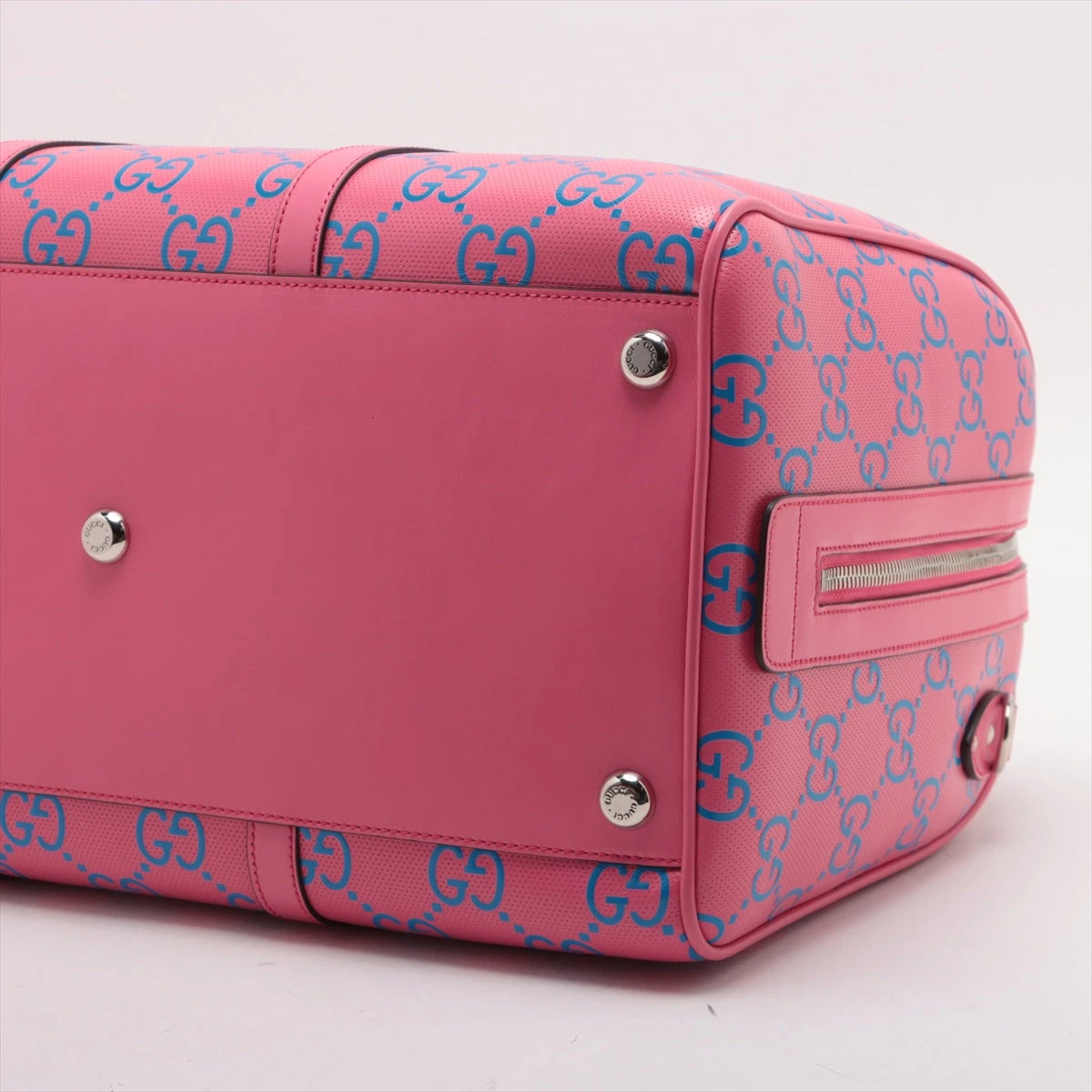 【美品 現行】グッチ ボストンバッグ 2way ソーホー エンボス ロゴ レザー 美品 現行】グッチ ボストンバッグ 2way ソーホー エンボス ロゴ