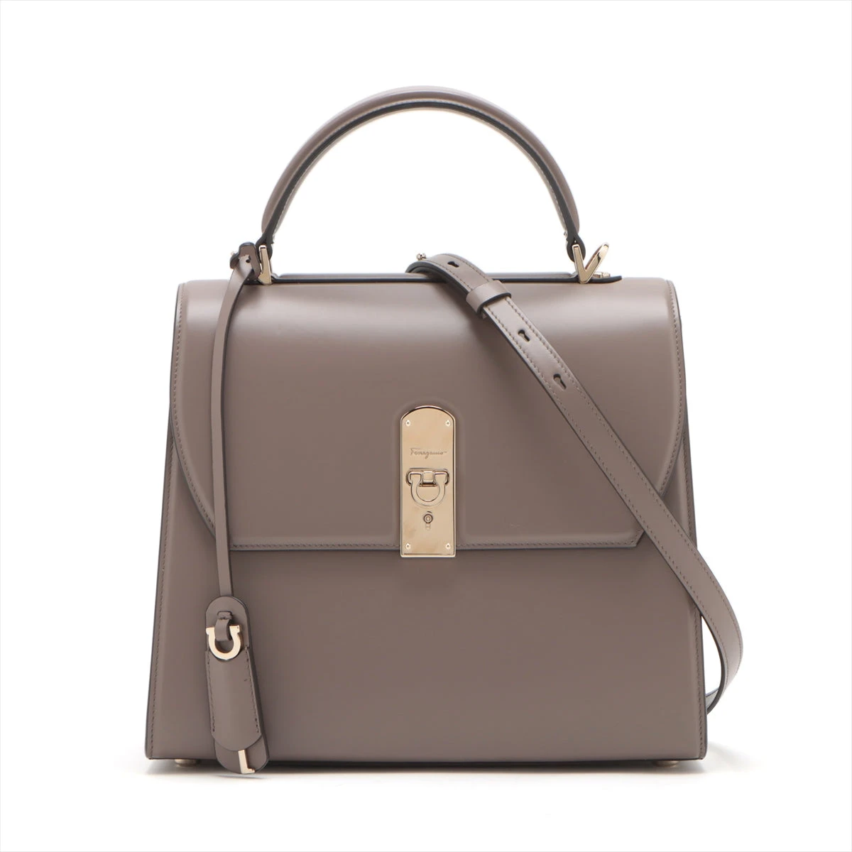 大人気　Ferragamo フェラガモ ガンチーニ バッグ　2way ブラウン フェラガモ ガンチーニ レザー 2WAYハンドバッグ ブラウン