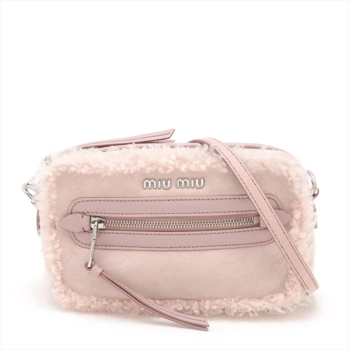 ミュウミュウ ムートン ショルダーバッグ ピンク 5BH118 A3283851  