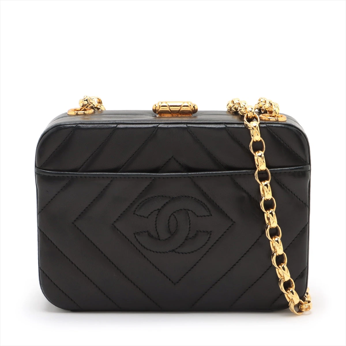 CHANELブラックラムスキンゴールドチェーンバッグ ヴィンテージ 中古 シャネル CHANEL 90s VINTAGE ヴィンテージ ラムスキン