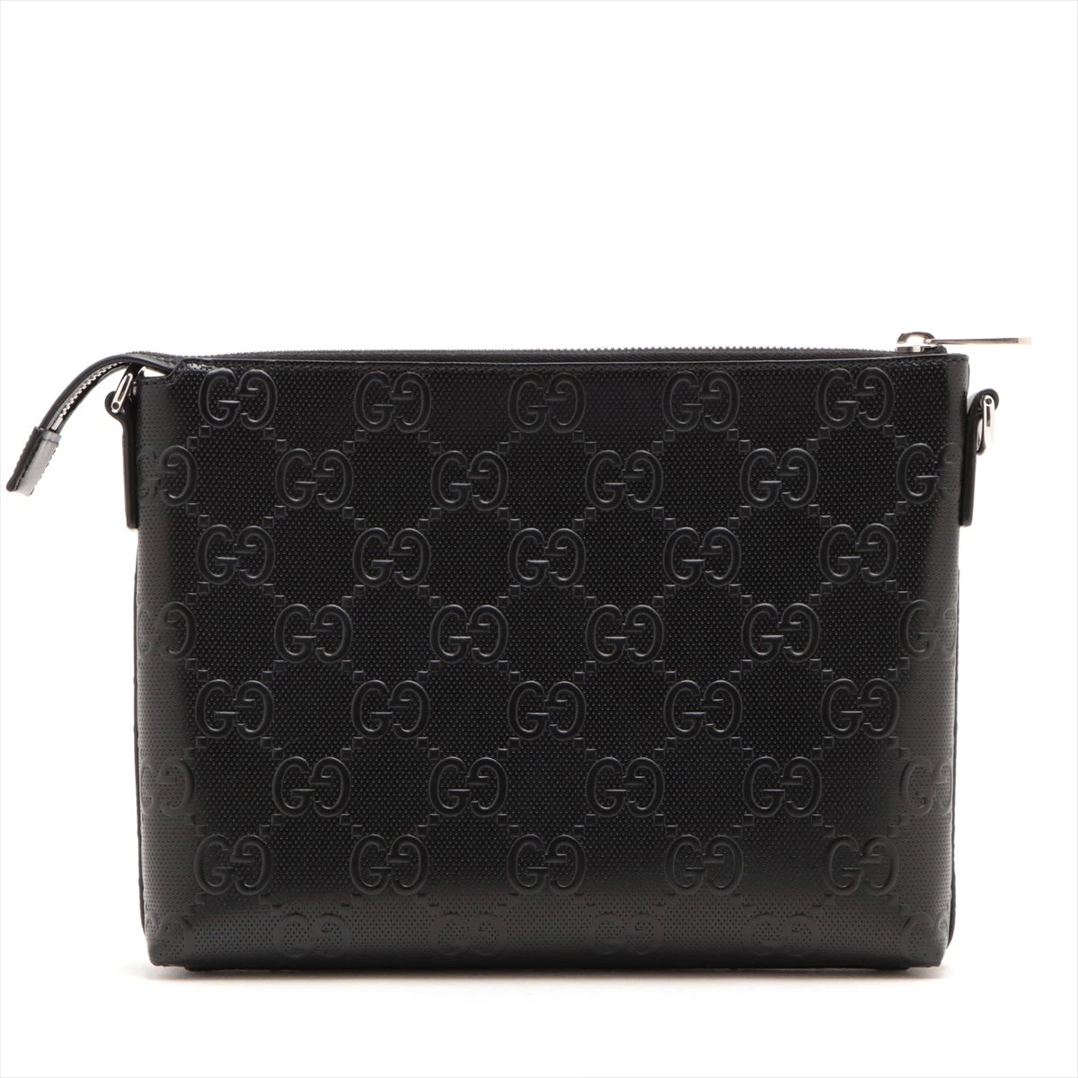 SAINT LAURENT クラッチバッグ エンボスロゴ レザー 黒