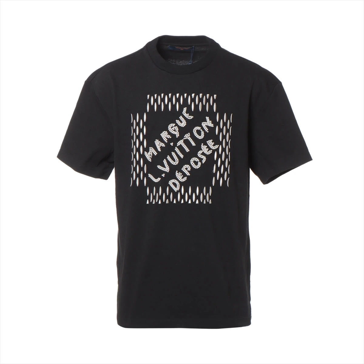 ヴィトン 24SS コットン Tシャツ L メンズ ブラック RM241 エンブ