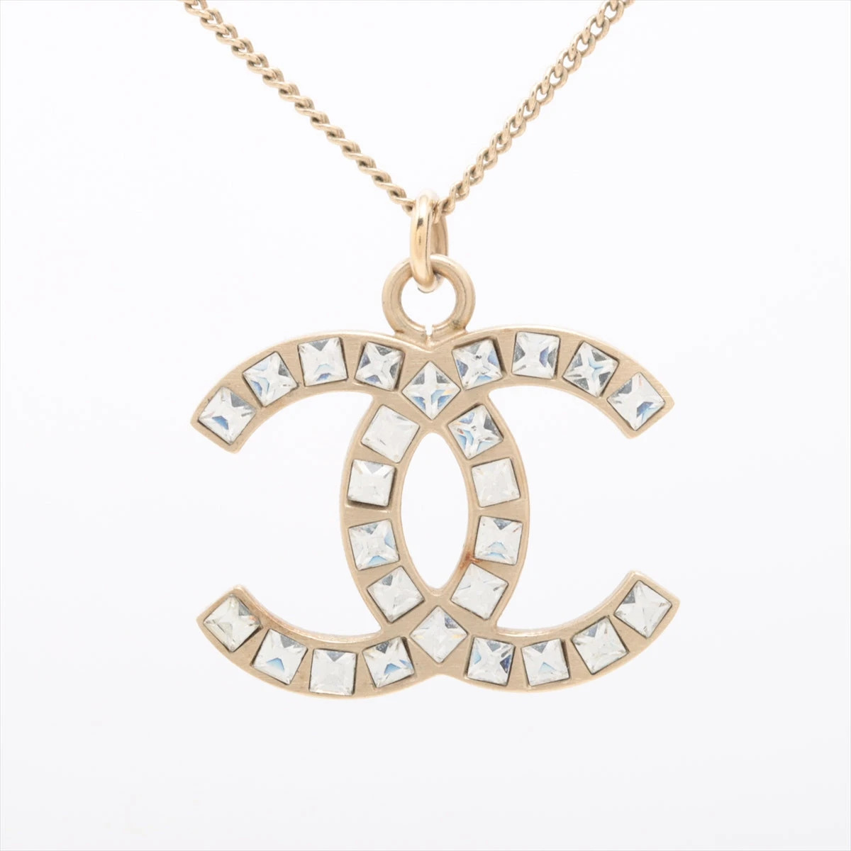 CHANEL シャネル ココマーク F21B ネックレス GP×ラインストーン CHANEL ［飯能本店］CHANEL シャネル ココマーク ラインストーン