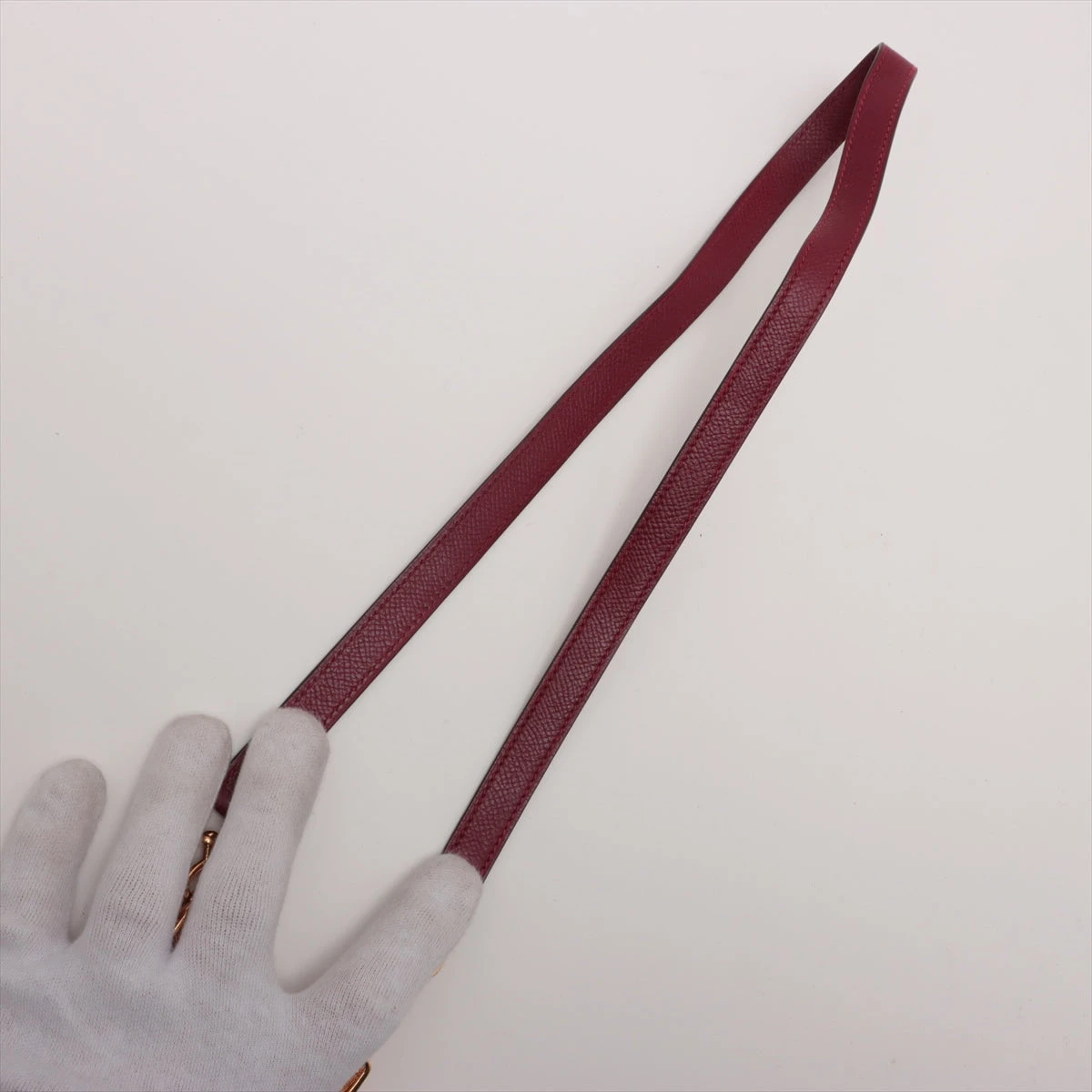 HERMES エルメス ケリー レザーグローブ 革手袋　ゴールド金具　ボルドー HERMES エルメス グローブ 手袋 ホルダー ケリー エトープ