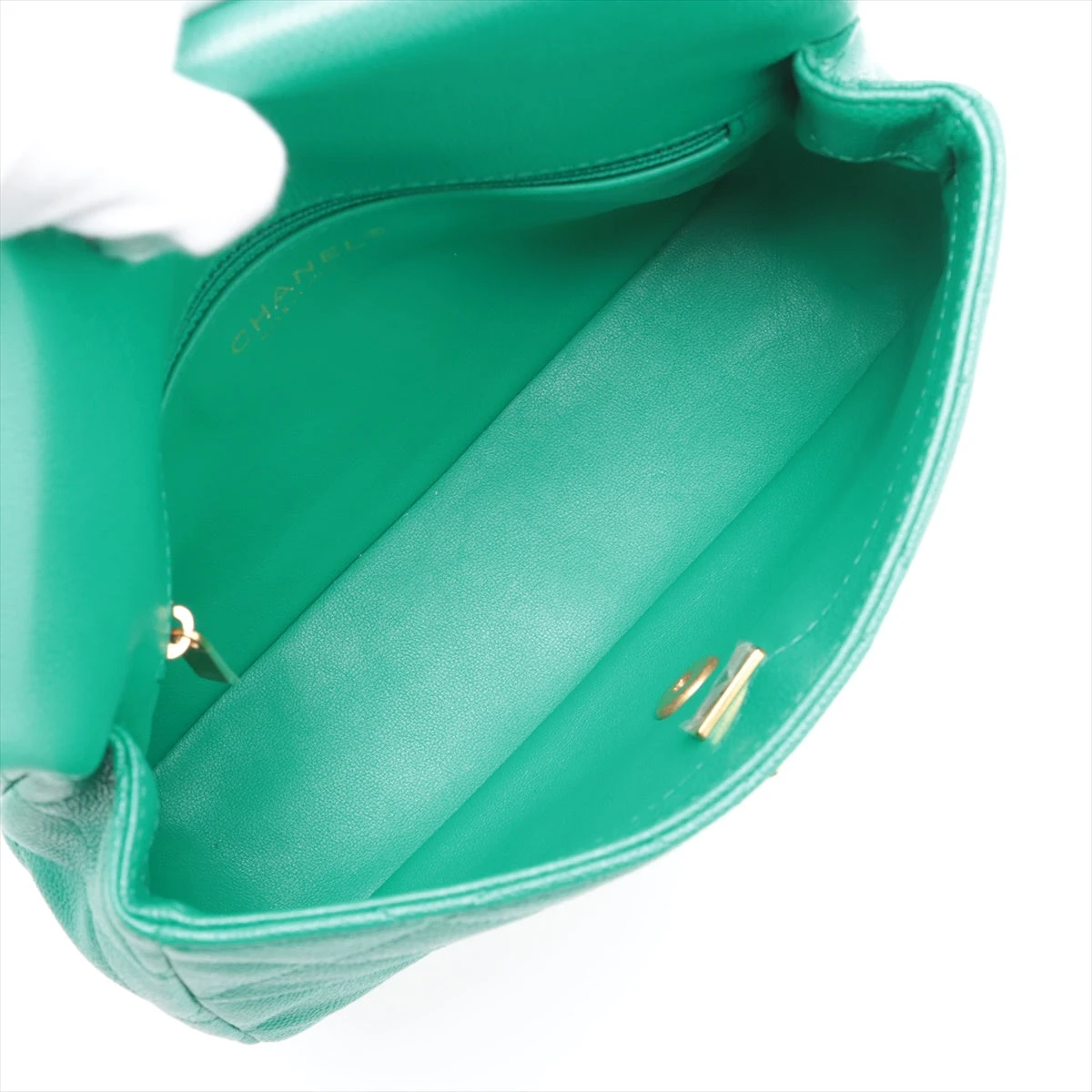 ♡10.8万→♡シャネル ケース マトラッセ キャビアスキン 緑 楽天市場】シャネル マトラッセ キャビアスキン（カラーグリーン