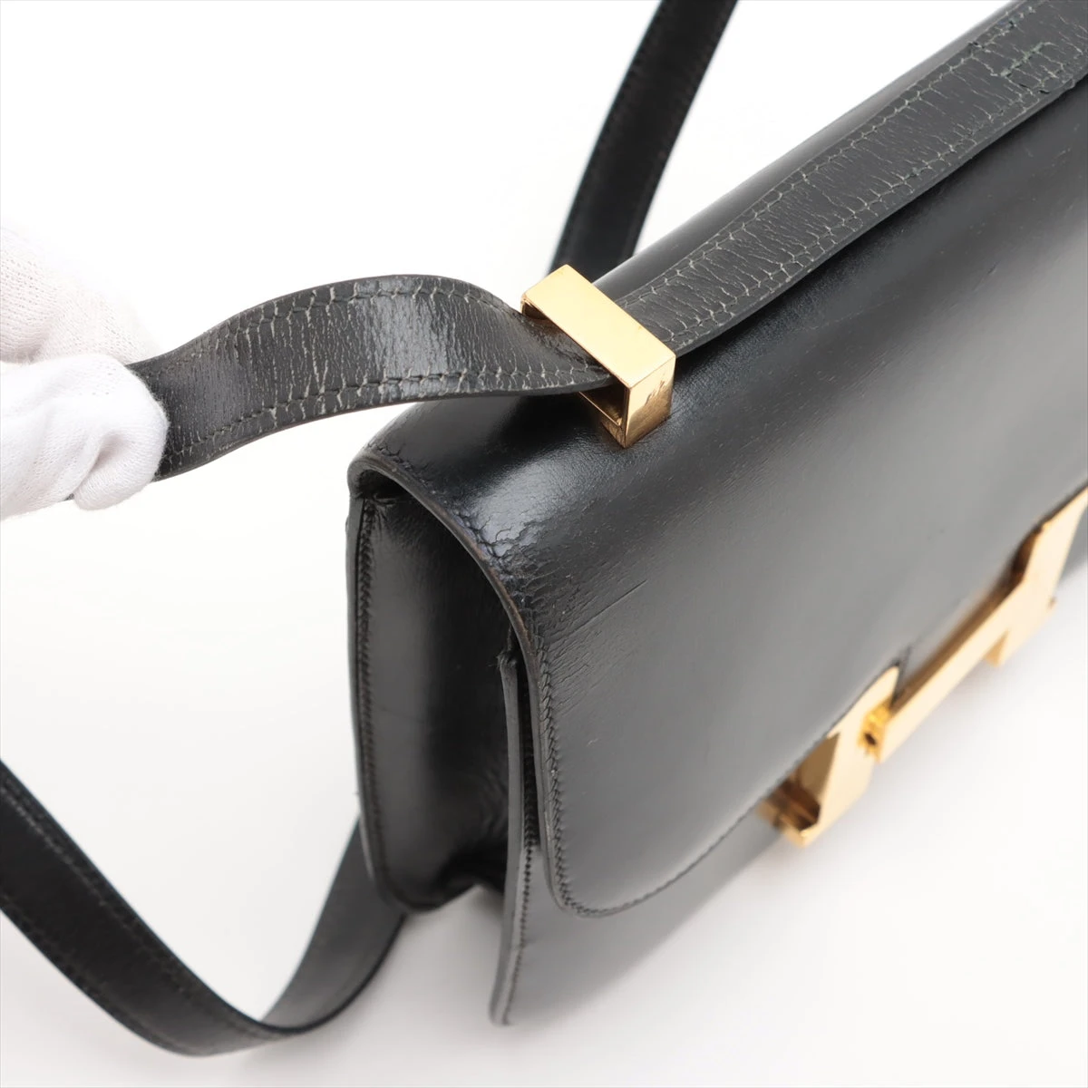HERMESエルメス コンスタンス ボックスカーフ ゴールド金具 ベルトブラック HERMES エルメスコンスタンス ベルト ボックスカーフ ブラック