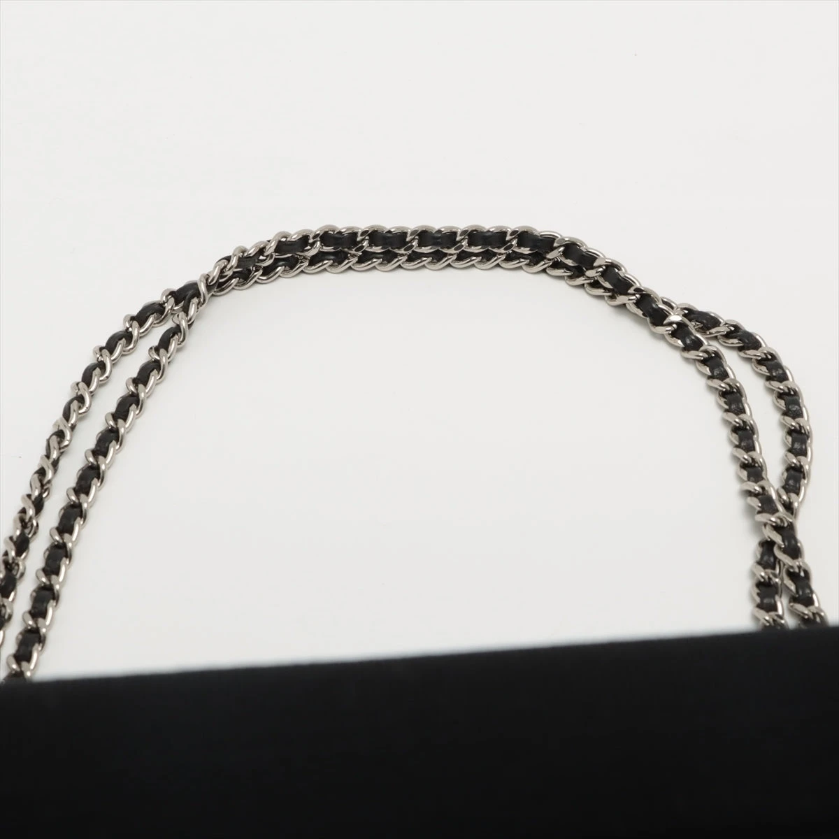 シャネル チョコバー コットン×パテントレザー チェーンショルダー