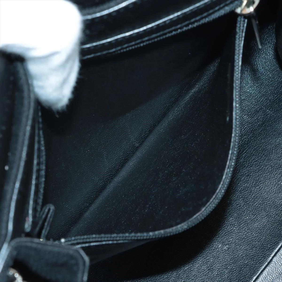 シャネル チョコバー コットン×パテントレザー チェーン