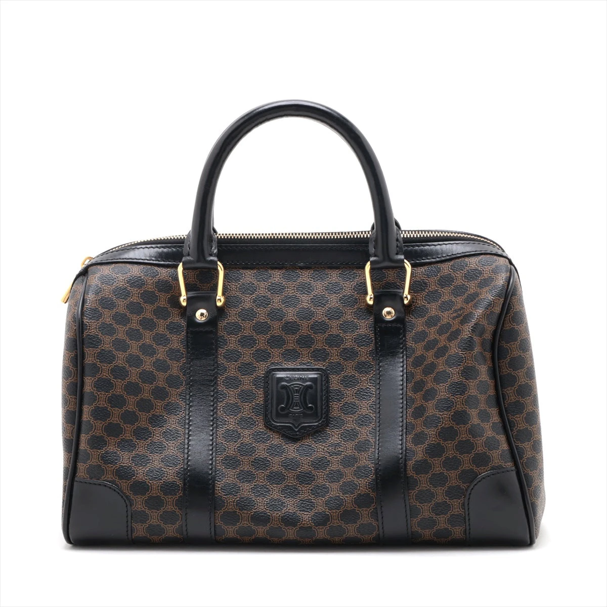 セリーヌ マカダム PVC×レザー ハンドバッグ ブラック A2907054｜中古  