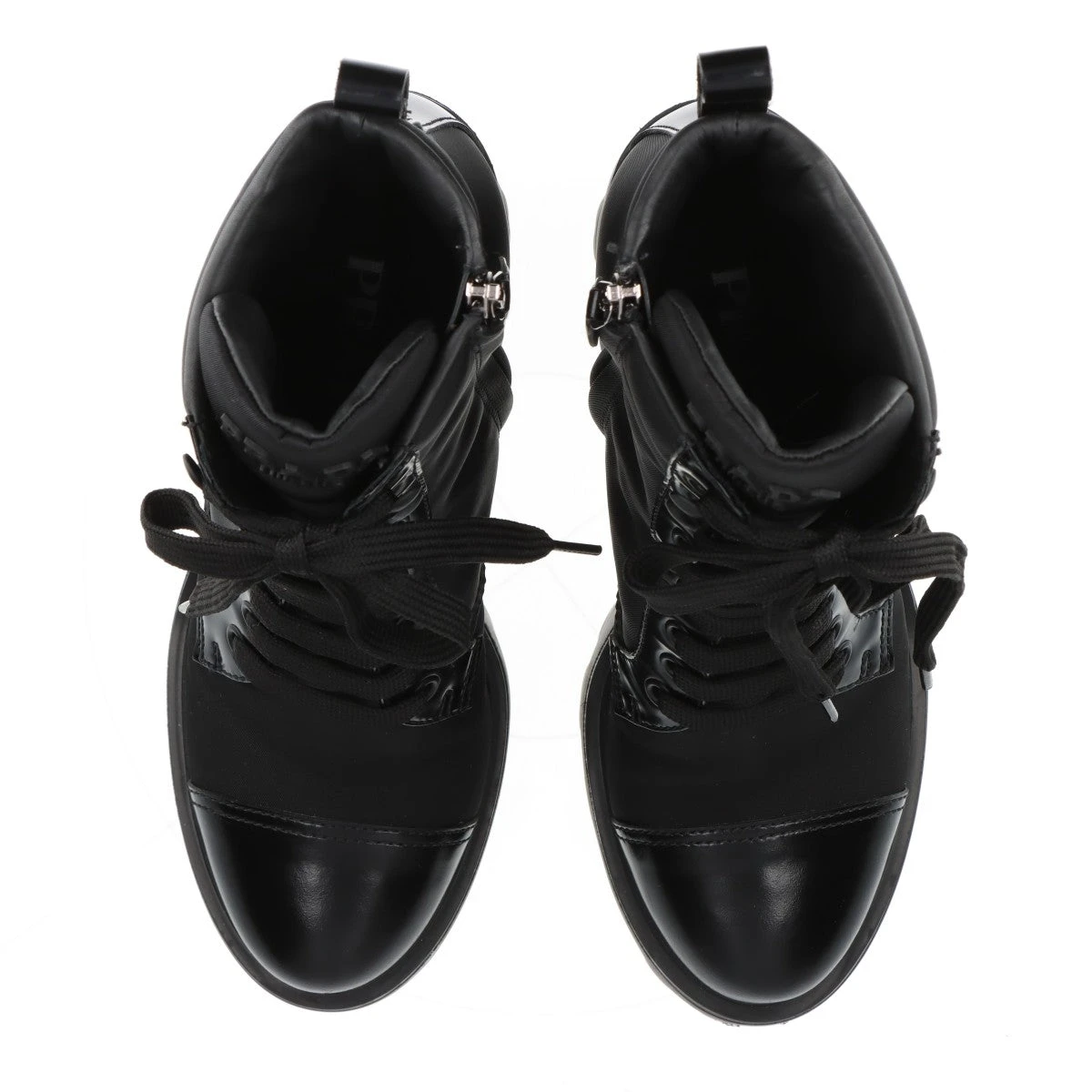 プラダ Re Nylon リ ナイロン ナイロン×レザー ショートブーツ