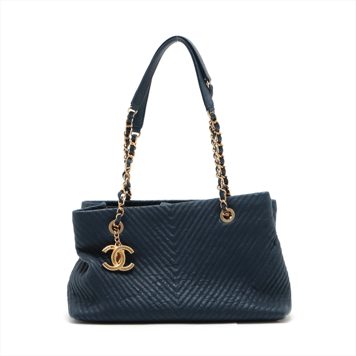 CHANEL 手袋　レザー ネイビー CHANEL 手袋 レザー ネイビー