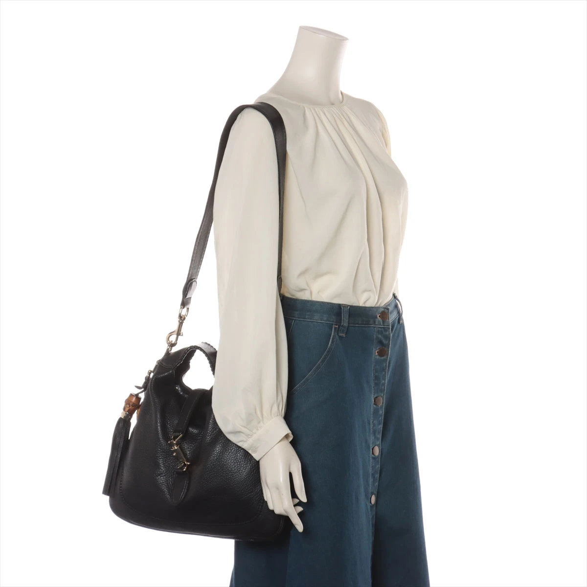 グッチ ニュージャッキー レザー 2WAYショルダーバッグ ブラック