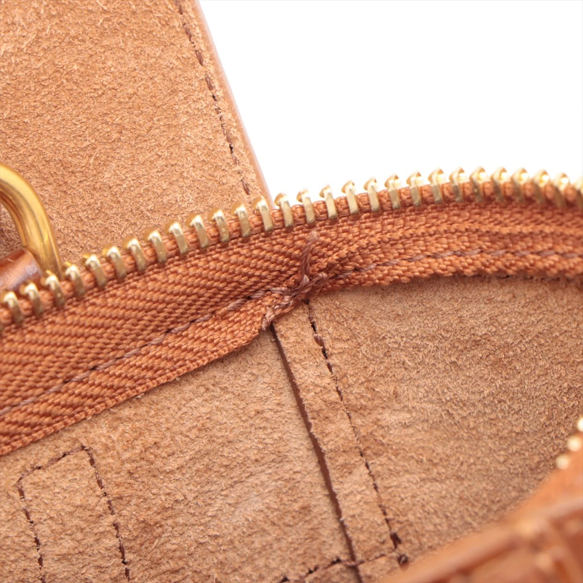 セリーヌ ベルトバッグナノ クロコ型押し 2WAYハンドバッグ ブラウン