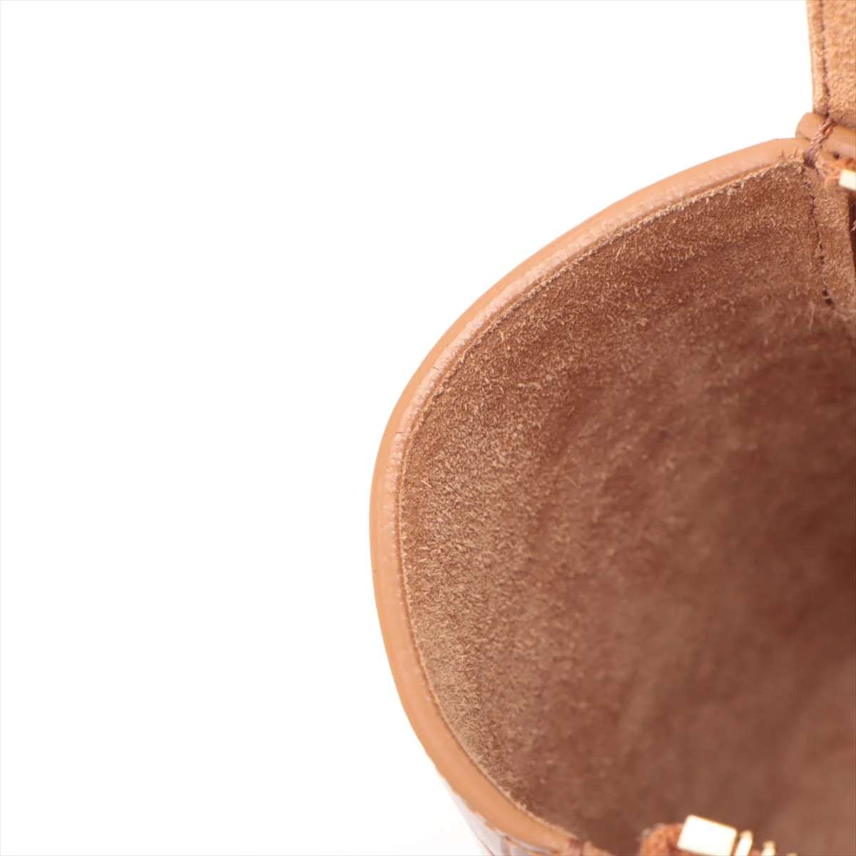 セリーヌ ベルトバッグナノ クロコ型押し 2WAYハンドバッグ ブラウン