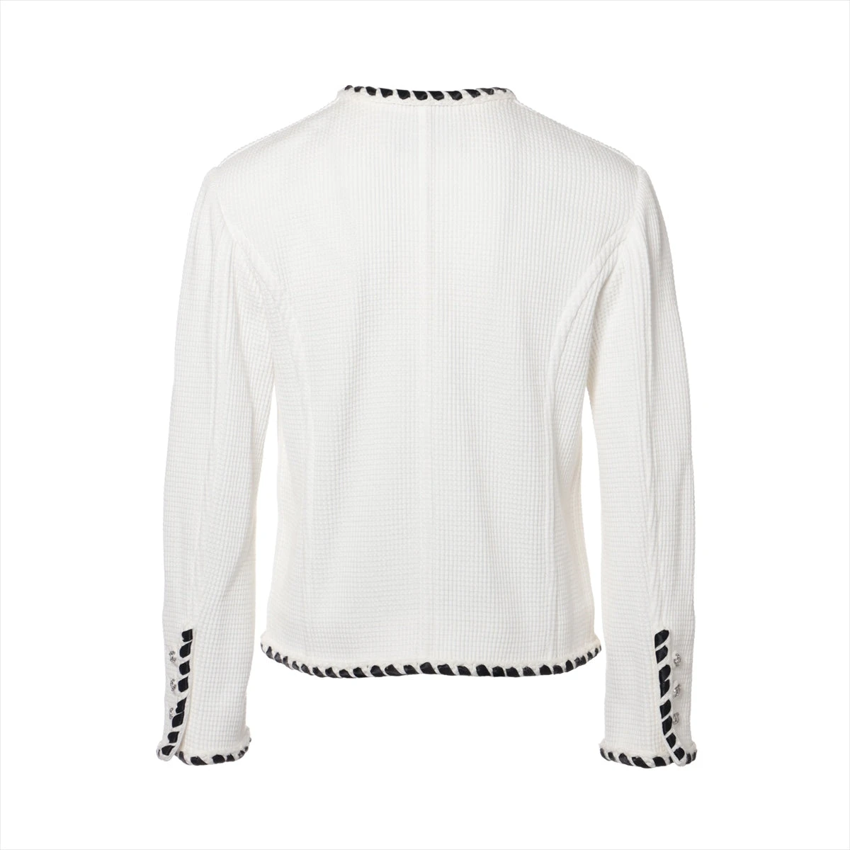 CHANEL　ジャケット　ホワイト　サイズ38　レディース　コットン　クロップ丈 ZZ022359.JPG