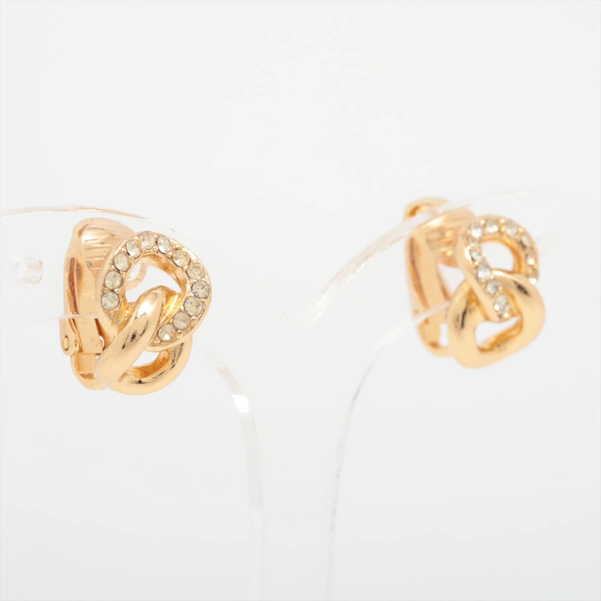 ディオール イヤリング(両耳用) GP×ラインストーン ゴールド
