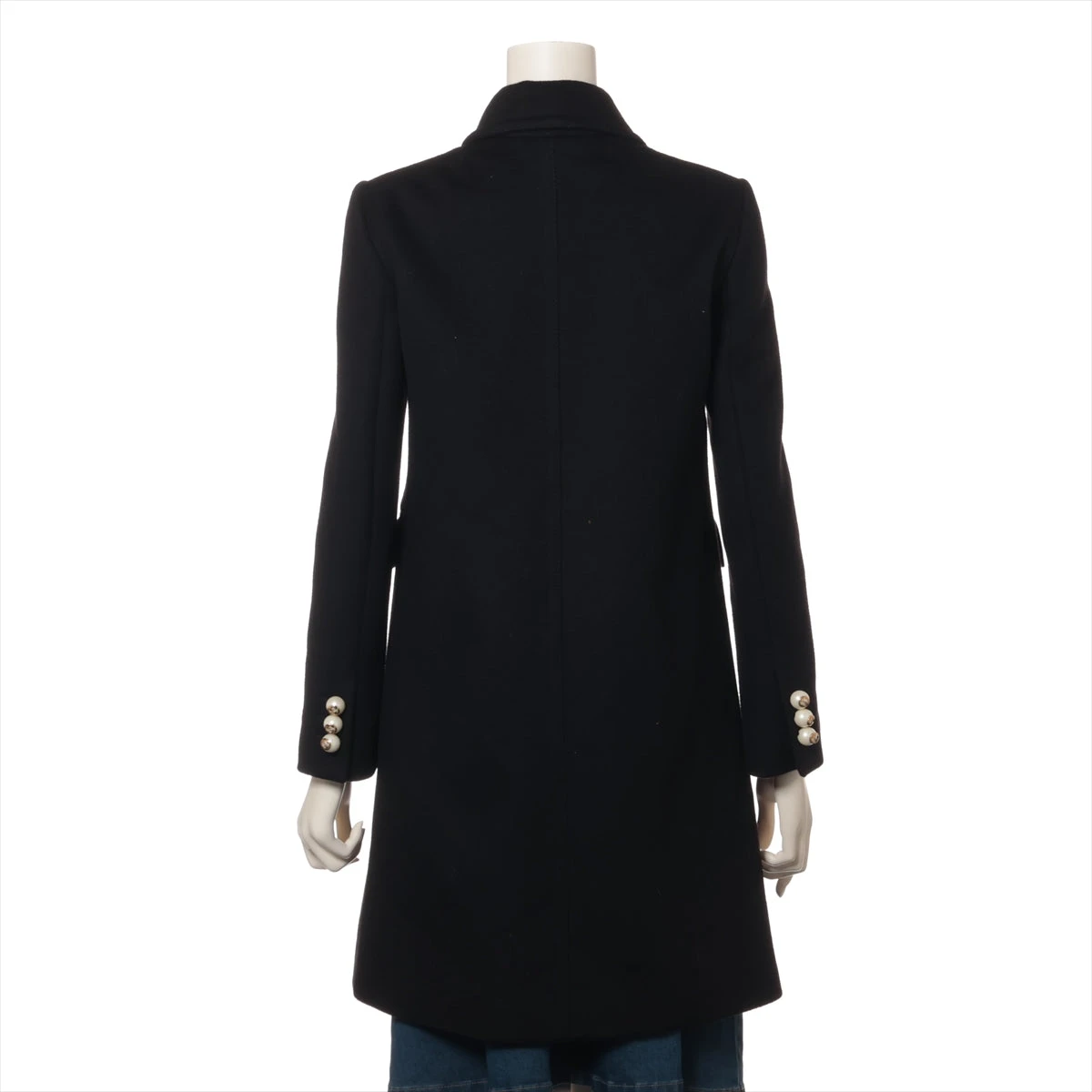 グッチ GG 16年 ウール コート 38 レディース ブラック 410535 毛玉