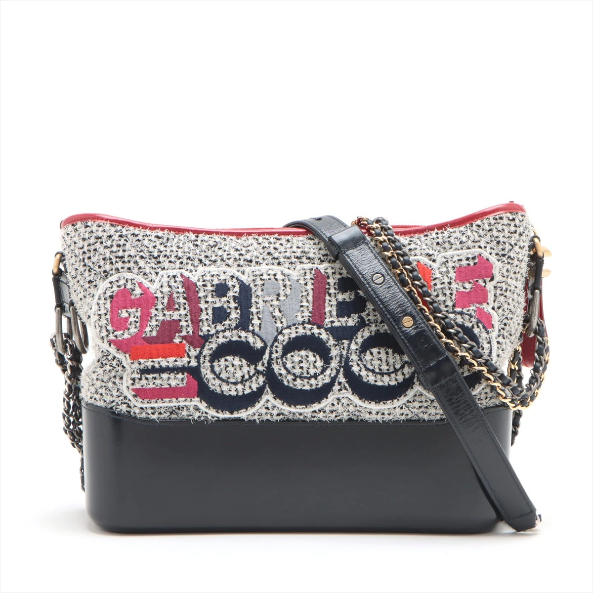 シャネル(CHANEL) ガブリエル チェーン ショルダーバッグ 24番台 シャネル ガブリエル ドゥ シャネル ツイード×レザー チェーン