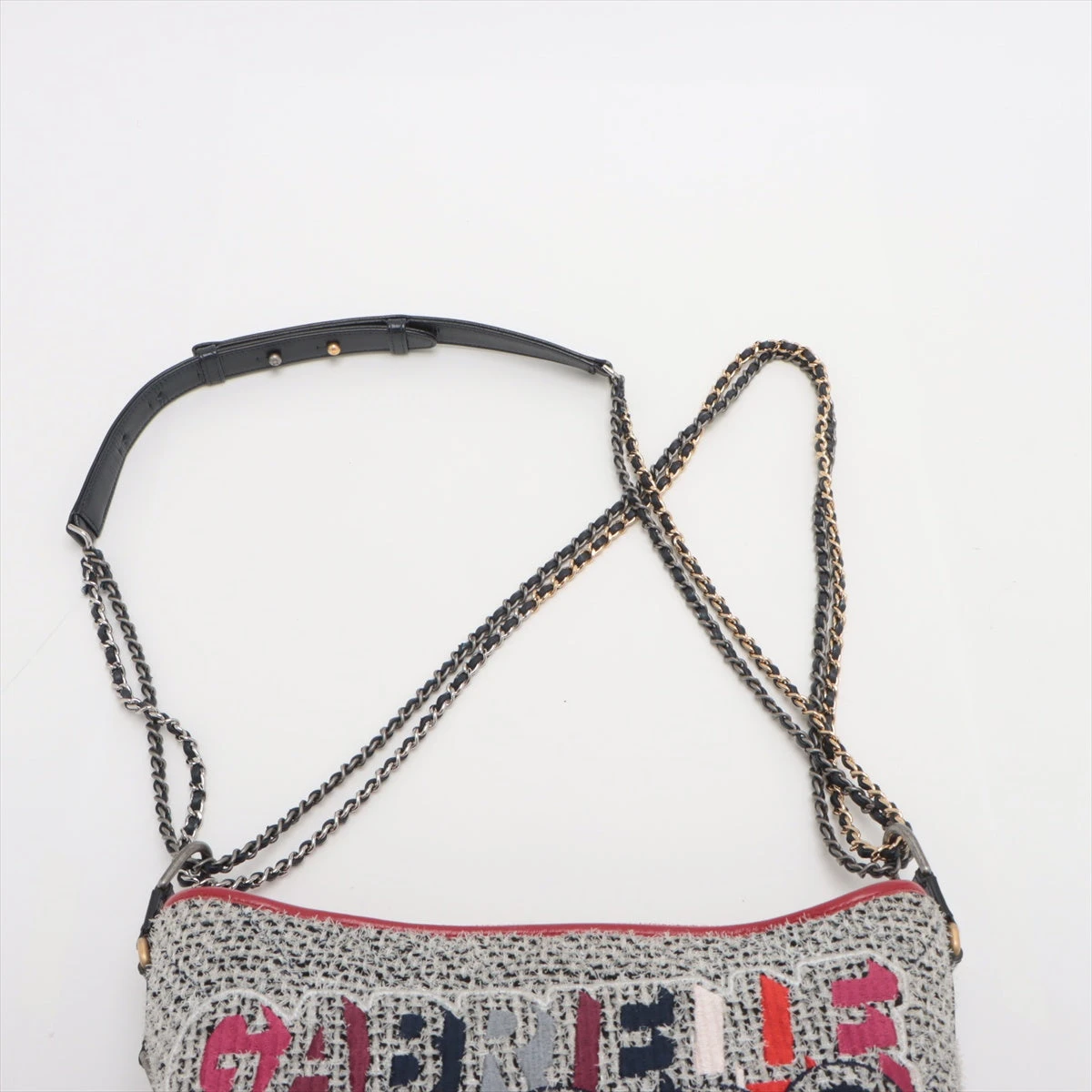 シャネル(CHANEL) ガブリエル チェーン ショルダーバッグ 24番台 シャネル ガブリエル ドゥ シャネル ツイード×レザー チェーン