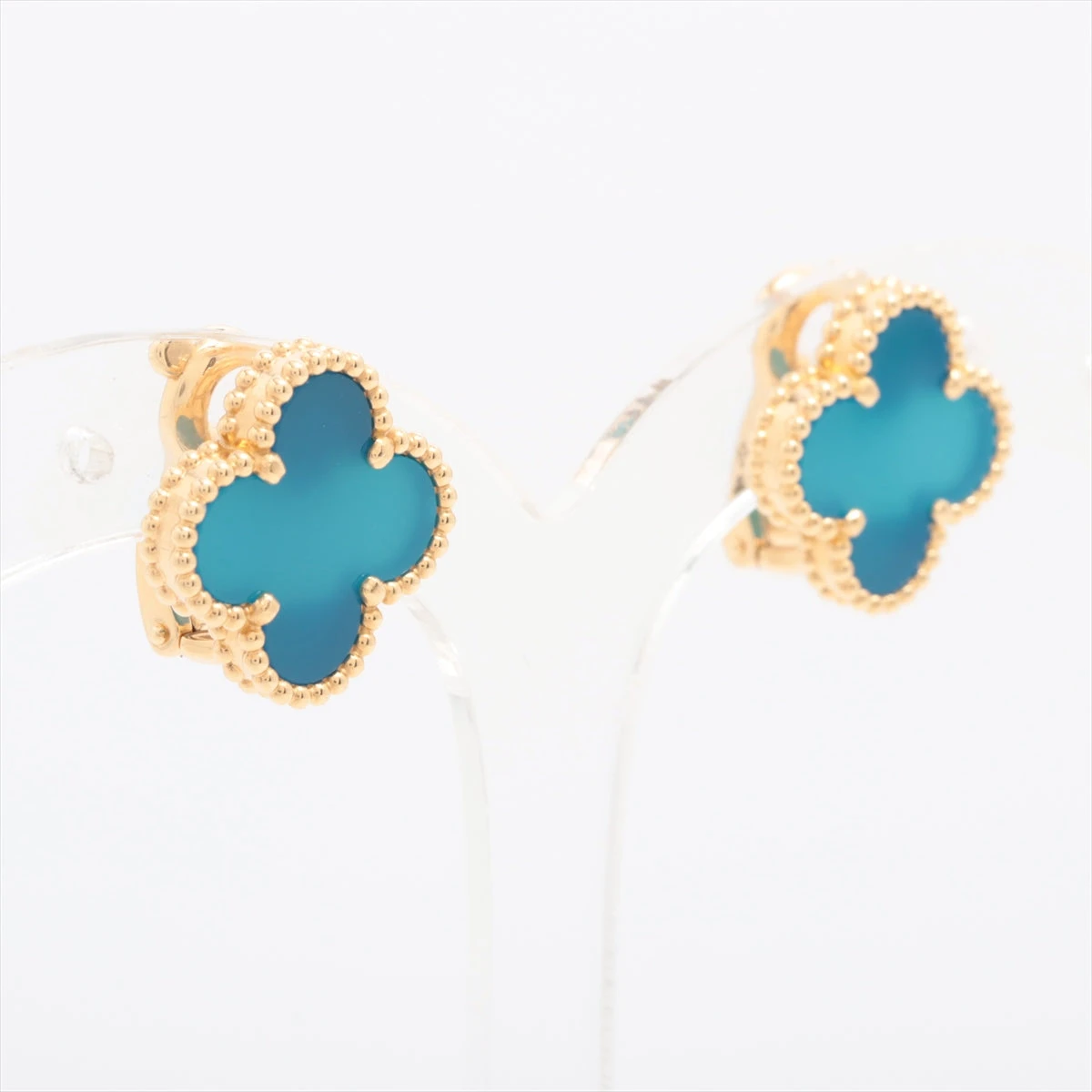 ヴァンクリーフ　アンド　アーペル　ヴィンテージアルハンブラ(片耳用) ヴァンクリーフ&アーペル ヴィンテージアルハンブラ ブルーアゲート