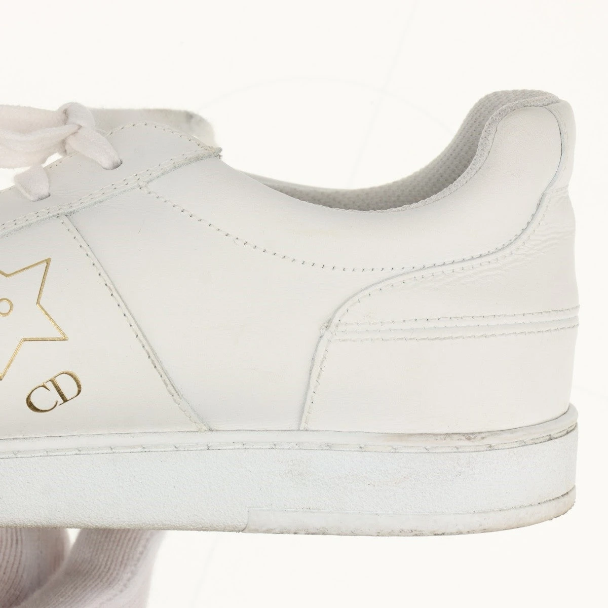 【存在感ある足元】Dior STAR ホワイトレザースニーカー クリスチャンディオール Dior Star レザー スニーカー 37