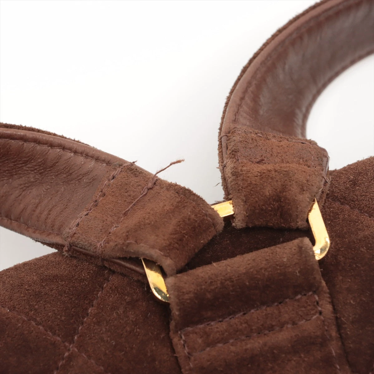 シャネル マトラッセ スエード チェーンリュック ブラウン ゴールド